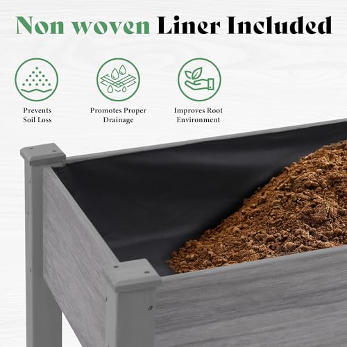AMERLIFE Raised Garden Bed, 48x30x24 Inch - color: Gray, size: 4x2 FT-Regular
