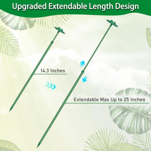 Extendable Plant Stakes, Length Scalable From14.3to25IN Plant SupportStakes - size: 25Inches 7Pack