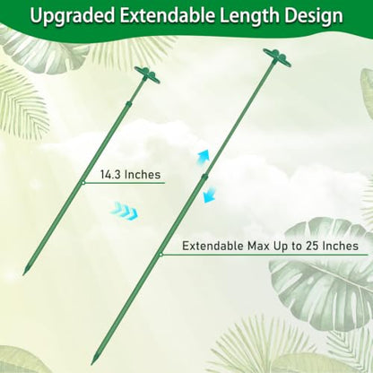 Extendable Plant Stakes, Length Scalable From14.3to25IN Plant SupportStakes - size: 25Inches 7Pack