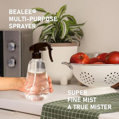 Spray Bottle 2 Pack, 16oz - Ultra Fine Mist, Plant Mister Indoor, Funnel - color: Clear