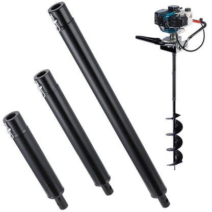 3 Auger Extension Bits 3/4in Shaft, 9.4/12.6/20.9in Bars for Earth Drilling - color: Thick version