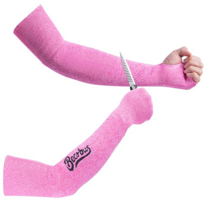 ANSI A5 Cut Resistant Arm Sleeves for Men Women - color: Pink, size: Small
