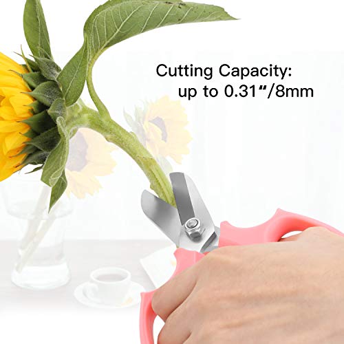 Housolution Flower Scissors, Premium Steel Garden Pruning Shears, Pink - color: Pink, size: 1 Pack