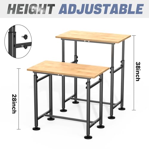 WALMANN Heavy Duty Adjustable Height Workbench 32" x 18" - size: 32 in x 18 in