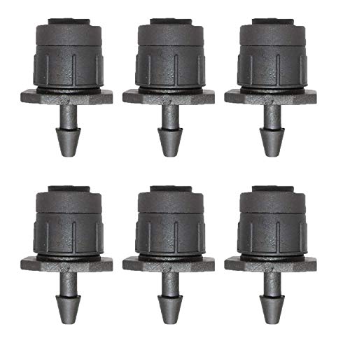 Lxcom Lighting 50 Pcs Irrigation Drippers Adjustable Drip Emitters Micro Spray 360 Degree Full Circle Pattern Water Flow Irrigation Drippers Sprinkler Drip Watering System Parts Drip Irrigation(Black)