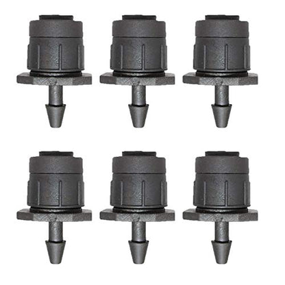 Lxcom Lighting 50 Pcs Irrigation Drippers Adjustable Drip Emitters Micro Spray 360 Degree Full Circle Pattern Water Flow Irrigation Drippers Sprinkler Drip Watering System Parts Drip Irrigation(Black)