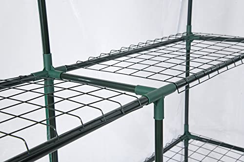 Miracle-Gro Walk-in Greenhouse, Removable Shelves, Transparent, 4'8" Square - size: 4'8" x 4'8" x 6'5" - Translucent