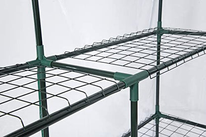 Miracle-Gro Walk-in Greenhouse, Removable Shelves, Transparent, 4'8" Square - size: 4'8" x 4'8" x 6'5" - Translucent