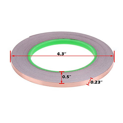 Oubaka 4 Pack Copper Foil Tape,Copper Tape Double-Sided Conductive with Adhesive for EMI Shielding,Paper Circuits, Electrical Repairs, Grounding(1/4inch)