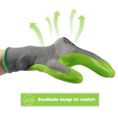 6 Pairs Eco Latex Palm Coated Garden Work Gloves by WORKPRO - size: Large
