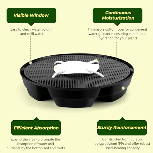 MultiOutools 4 Pack Self Watering Pot Base with 5 Gallon Fabric Grow Bag