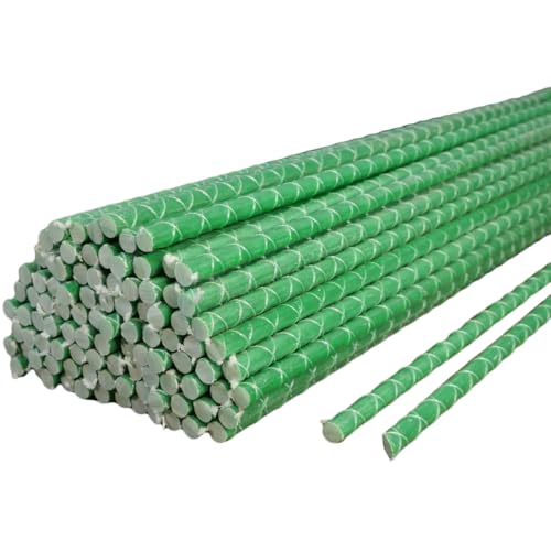 36 Inch Fiberglass Eco Friendly Garden Stakes 3ft 15 Pack - Durable, Lightweight, Tomato, Tree, Strawberry, Plant, Support Fencing Stakes with Patterned Surface, 5/16" Diameter