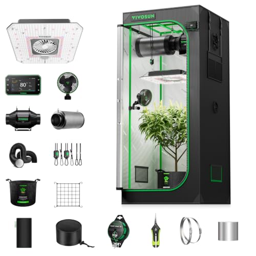 VIVOSUN Smart PRO Grow Tent Kit 2.3x2.3ft 180W Aerolight E42A+ Grow System - size: Plus 28"x28"x63"