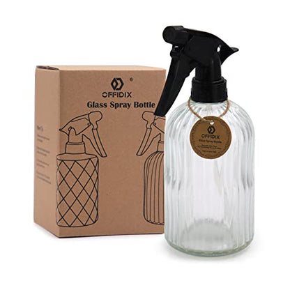 OFFIDIX Spray Bottle Glass Plant Mist Clear Watering Can for Inside 13.5oz - color: H-Clear
