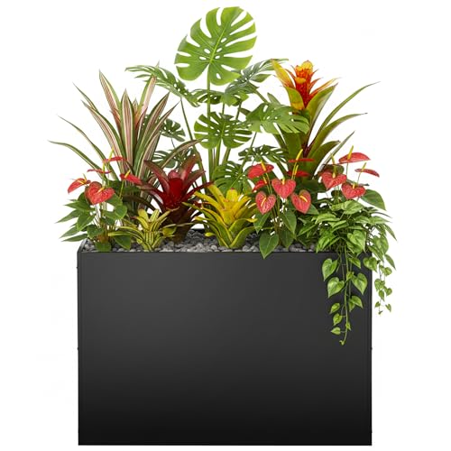 Montex Large Metal Rectangular Outdoor Planter Box, 37" L x 13" W x 26" H - size: 37''L x 13''W x 26''H