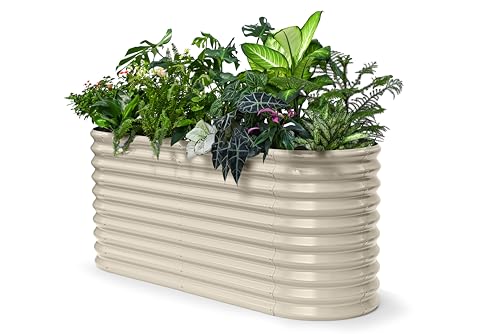 30" Extra Tall Raised Garden Bed, 6x2x2.5 ft Galvanized Planter Box - color: Beige, size: 6x2x2.5ft