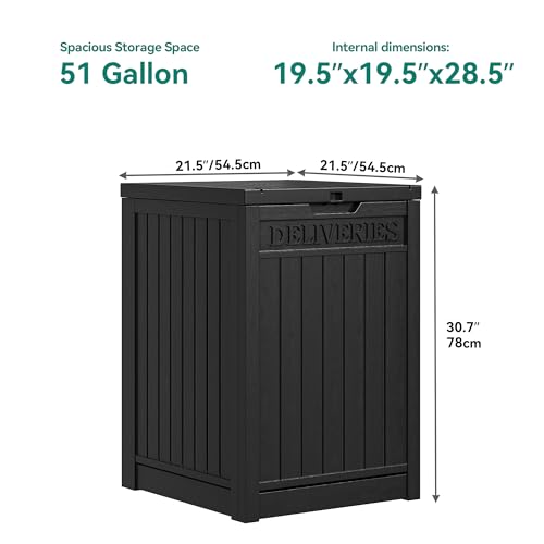 YITAHOME Resin Package Delivery Box 51 Gallon - color: Black