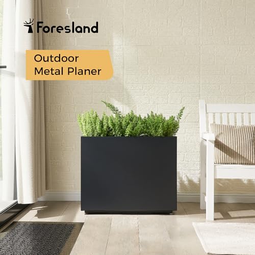 Metal Divider Planter, 30W x 11D x 24H, Black - color: Black, size: 30Wx11Dx24H