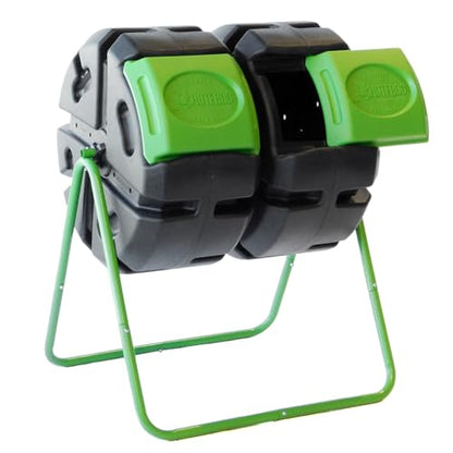 FCMP Outdoor HOTFROG Dual Body Tumbling Composter (HF-DBC4000) Black & Green (37-Gallon)