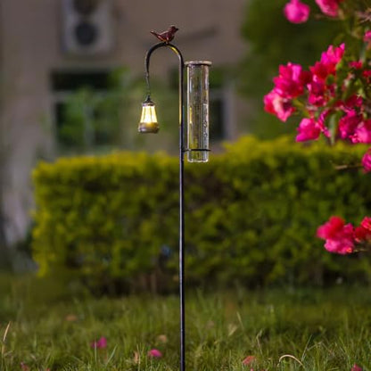 Hummingbird Rain Gauge Outdoor, Solar Rain Gauge - color: Street-Lamp