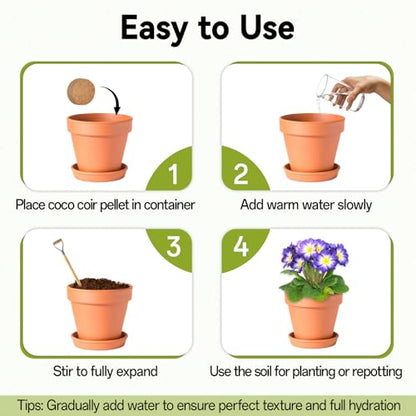 ZeeDix 50 Pack 40mm Organic Coco Coir Pellets Seed Starter Soil - size: 40mm-50pack