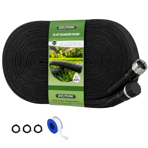 Flat Soaker Hose 50FT for Garden Beds, Drip Irrigation Hose,