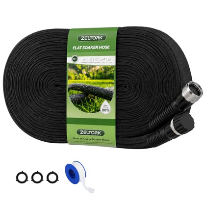 Flat Soaker Hose 50FT for Garden Beds, Drip Irrigation Hose,