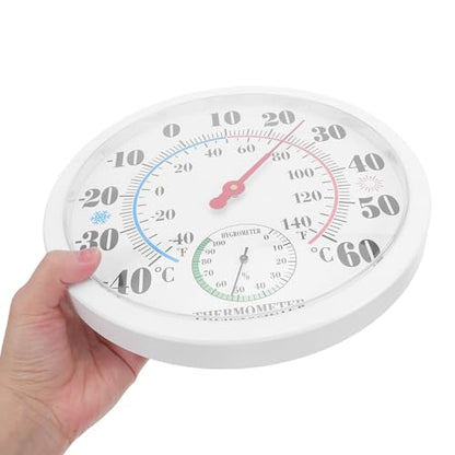 10 Inch Indoor Outdoor Thermometer Hygrometer, Wall Mount