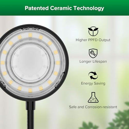 SANSI Grow Light for Indoor Plants, 30W 3-Head Tripod Stand Plant Light - color: Black-3-Head