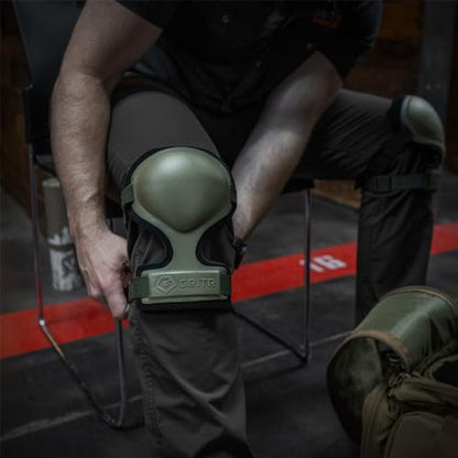 GRITR Tactical Knee Pads - Heavy Duty Knee Protectors, Range Green - color: Ranger Green, size: Regular