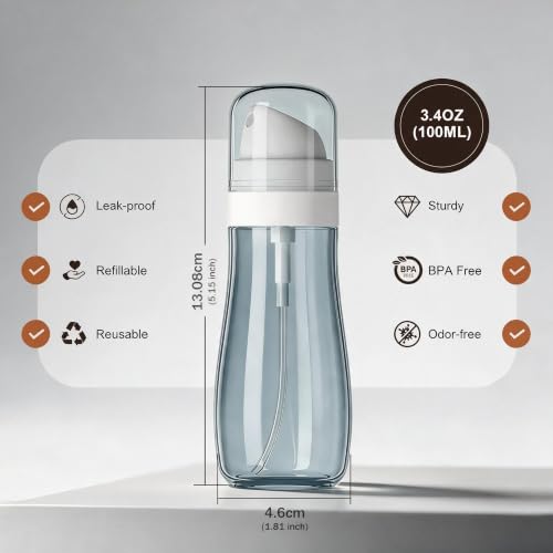 Yolaist 2 Pack Travel Spray Bottle 3.4oz, Fine Mist Sprayer- Light Gray - color: Light Gray
