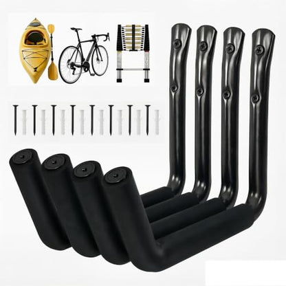 Heavy Duty Garage Storage Hooks, 120 LB Capacity Wall Mounted 4-Pack Hook
