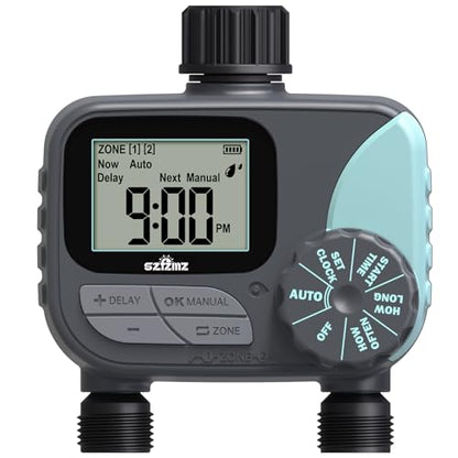 Sprinkler Timer for Garden Hose, Rain Delay/Manual/Automatic Irrigation System, Outdoor Irrigation Timer Controller for Lawn Yard