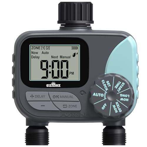 Sprinkler Timer for Garden Hose, Rain Delay/Manual/Automatic Irrigation System, Outdoor Irrigation Timer Controller for Lawn Yard