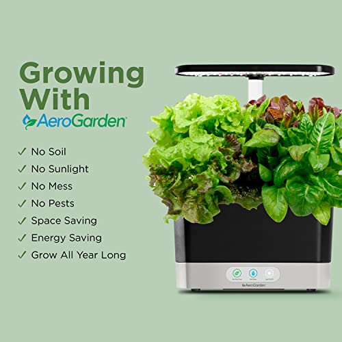 AeroGarden Harvest Indoor Garden Hydroponic System with LED Grow Light - color: Black, style: Harvest