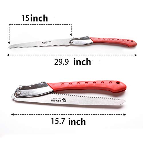 Folding Pruning Saw, 14.2 Inch Hand Saw with Straight Blade