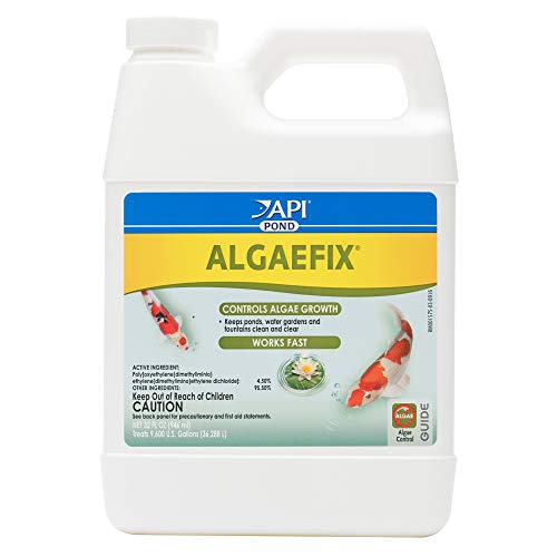 API POND ALGAEFIX (32 fl oz) Pond Algae Control - Copper Free - Clean, Clear Water - Up to 9600 Gallons - Safe for Fish & Plants - Water Gardens, Fountains - Natural Active Ingredient - EPA-Registered - size: 32-Ounce