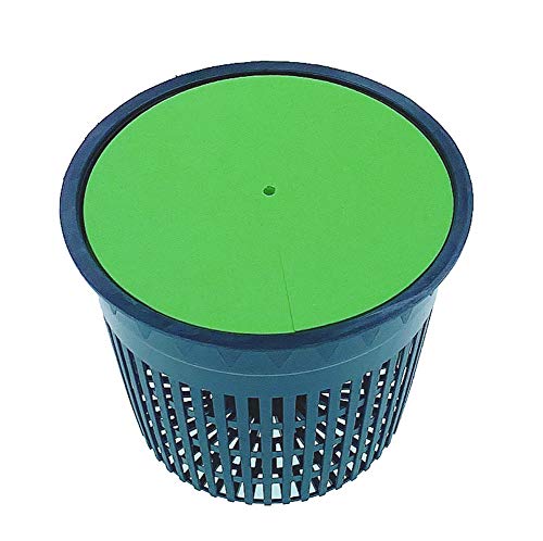HORTIPOTS Net Pot 6 Inch Raised Center Bottom Mesh Sided with Free Reflective Lids Pack of 10