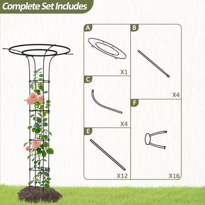 Trellis for Climbing Plants Outdoor 69" H, Mushroom Top Trellis,1Pack - size: 1 pack(Round)