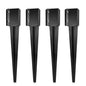 Fence Post Anchor 32 inch Ground Spike Heavy Duty Black Powder Coated Fence Stakes Post Base for Mailbox, 32 x 4 x 4 Inches Outer Diameter (Inner Diameter 3.6 x3.6 Inches), Pack of 4 - size: 32 inch