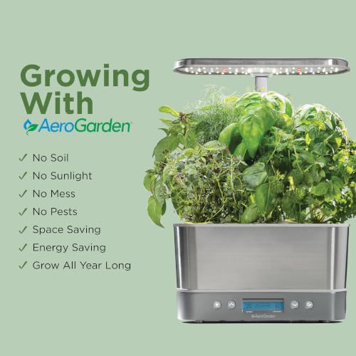 AeroGarden Harvest Elite, Stainless Steel - color: Stainless Steel, size: Harvest Elite