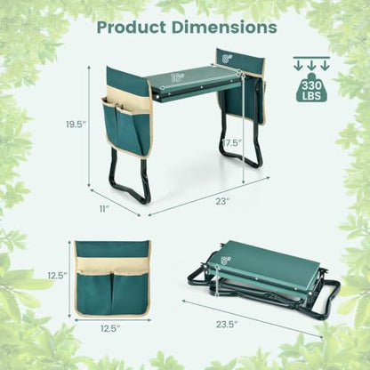 LDAILY Garden Kneeler and Seat, Heavy-Duty Foldable Garden Stool