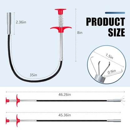 Flexible Grabber Tool (4 Claws), Snake Drain Hair Removal Tool - color: 35 inches