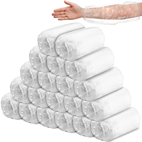 Yinder 200 Pcs Plastic Disposable Sleeves Arm Protectors Bulk - color: Clear