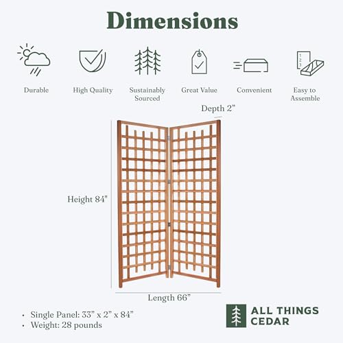 All Things Cedar 2-Piece Trellis Panel Set, 66 x 84 Inch - size: 2- Panel Set