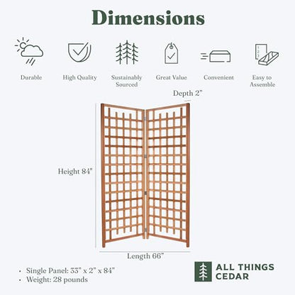 All Things Cedar 2-Piece Trellis Panel Set, 66 x 84 Inch - size: 2- Panel Set