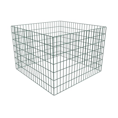 Gecheer Square Green Powder-Coated Steel Compost Bin, 39.4 x 39.4 x 27.6 Inches, Outdoor Mesh Garden Composter for Fast, Odor-Free Organic Waste Recycling