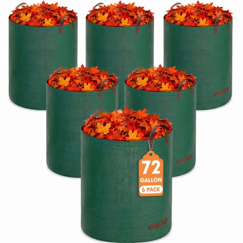 Reusable Yard Waste Bags,6 pack,72 Gallon,Extra Durable
