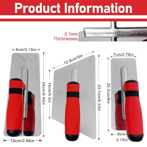 Plaster Finishing Trowel 3Pcs Set - size: Finishing Trowel Set-A
