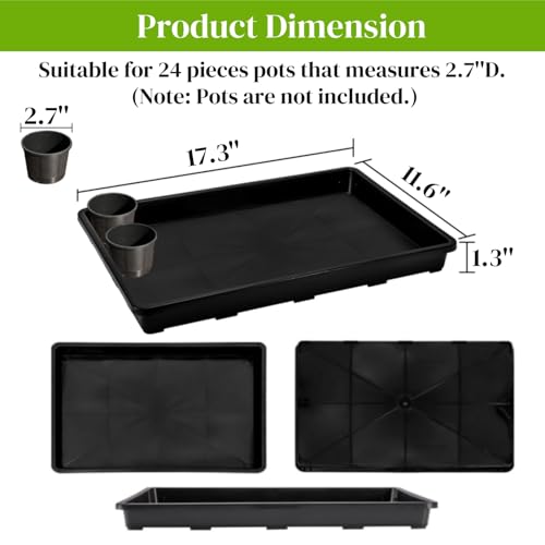 ZAVOOS 6 Pack Nursery Potting Trays with No Drain Holes
